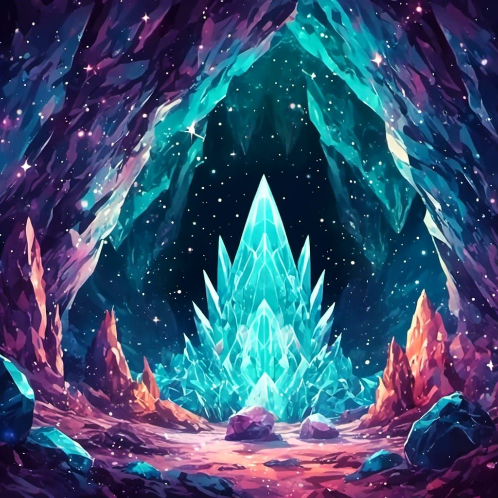 <lora:CosmicConvergence:1.0>Cave with crystals