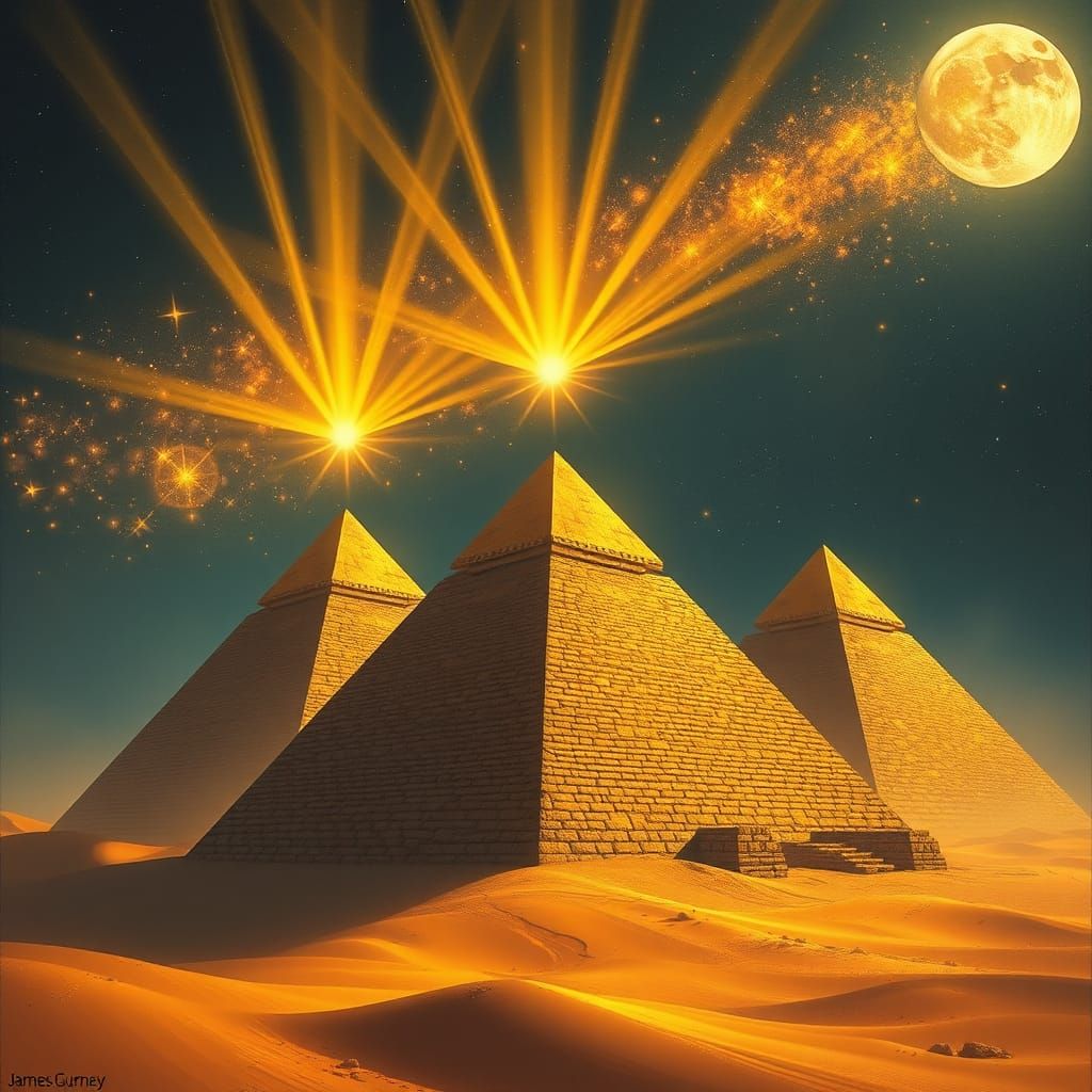 Egyptian Pyramids of Golden Light