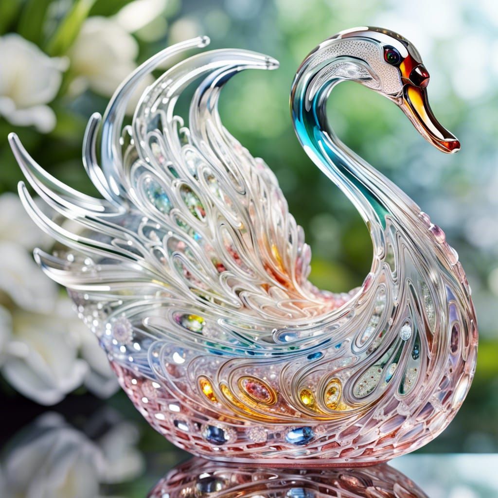 Blown glass swan  by @Peppy Pixi