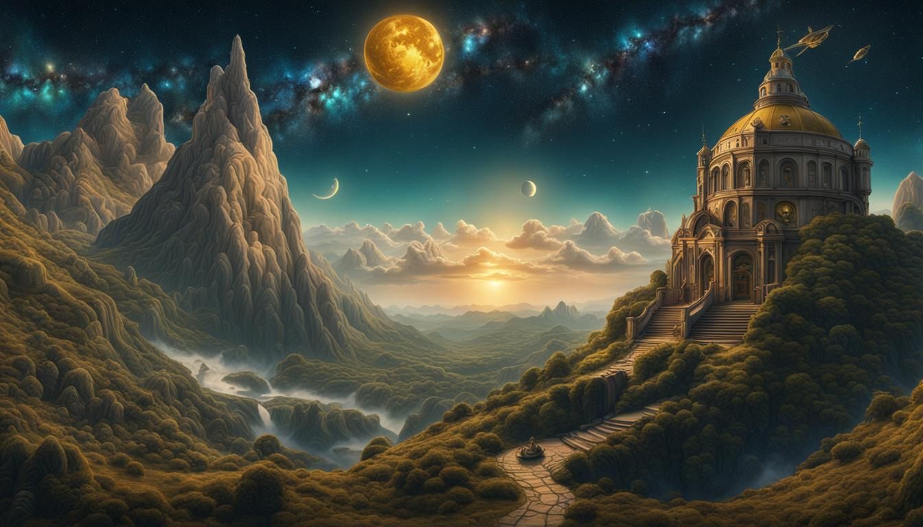 Surreal Panoramic Vista Inspired by Melies