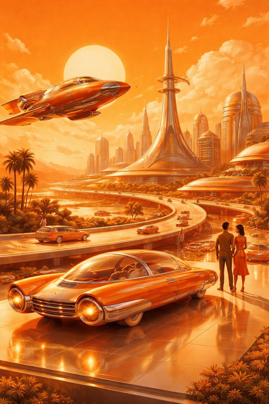Aurora Orange Futurism