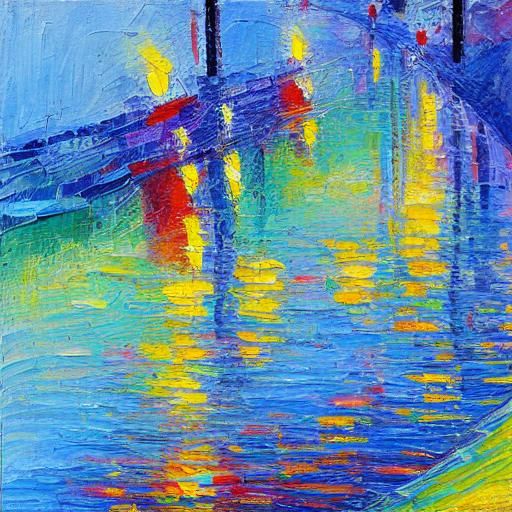 Bikini Model in Neo-Impressionist Seascape Oil Painting