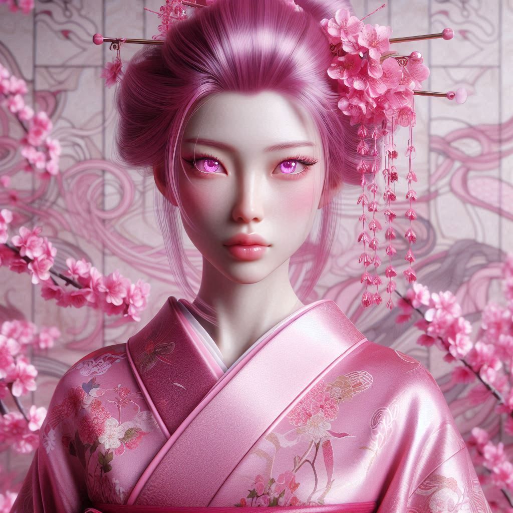 Cherry blossom geisha 2 glowing eyes