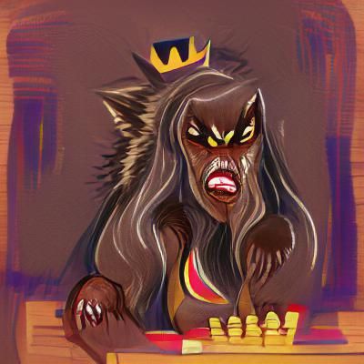 Annoyed queen werewolf