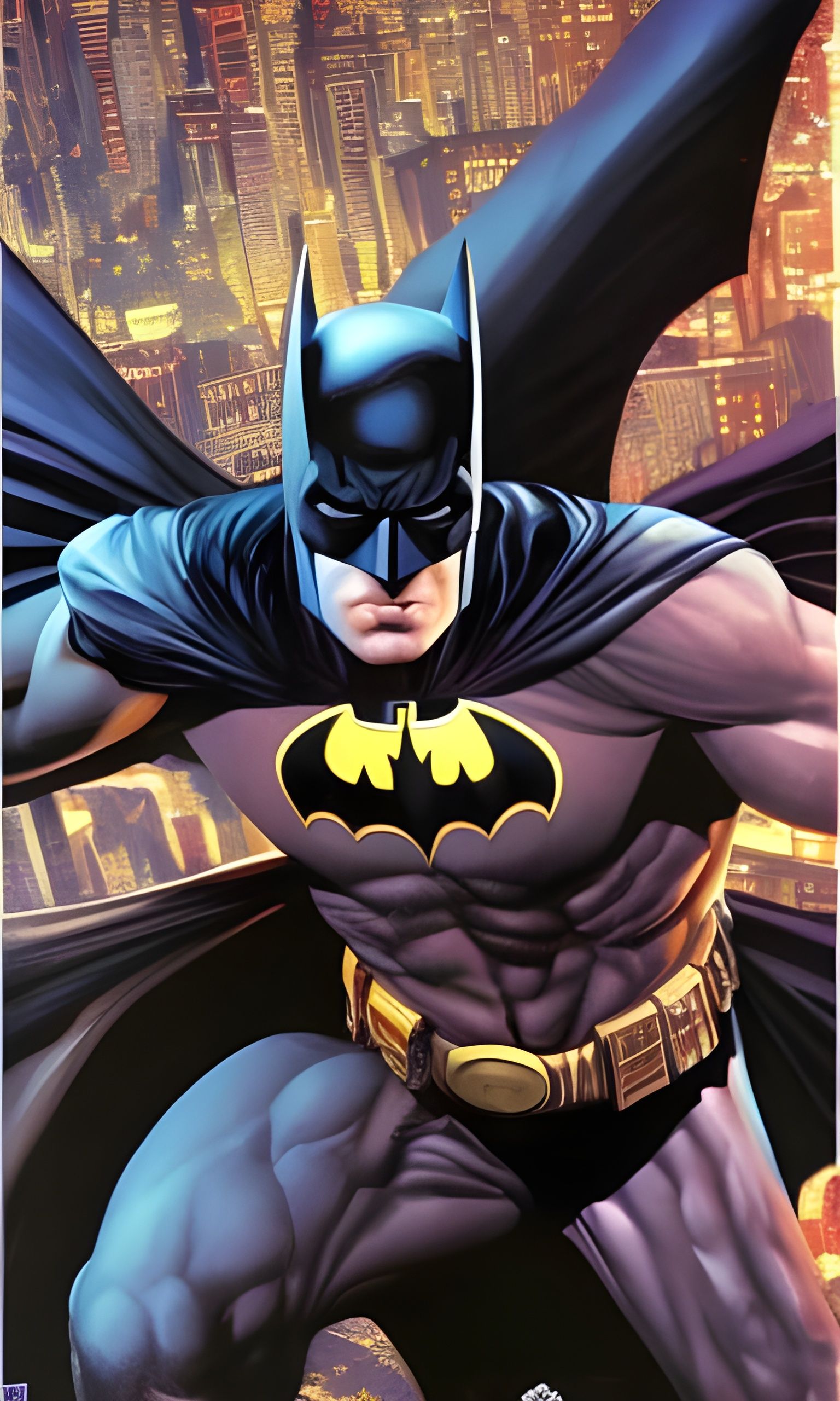 Batman and Gotham city, a DC comic poster art undefined