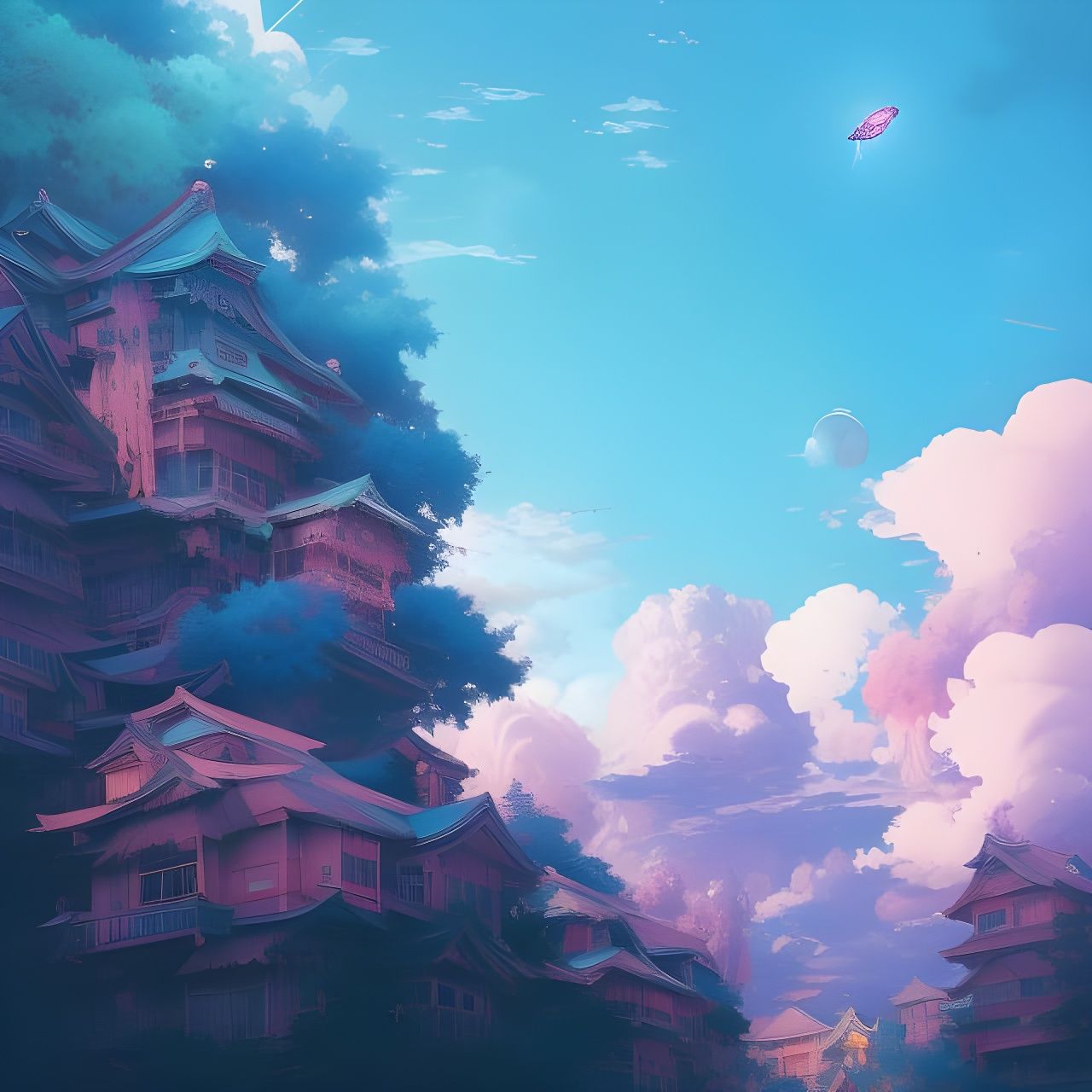 Japanese Cloudscape Photoillustration in 8k Resolution