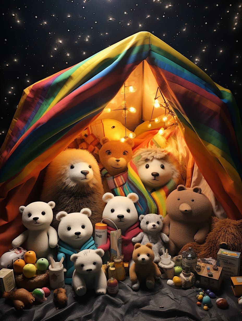 Adorable pets' pajama party