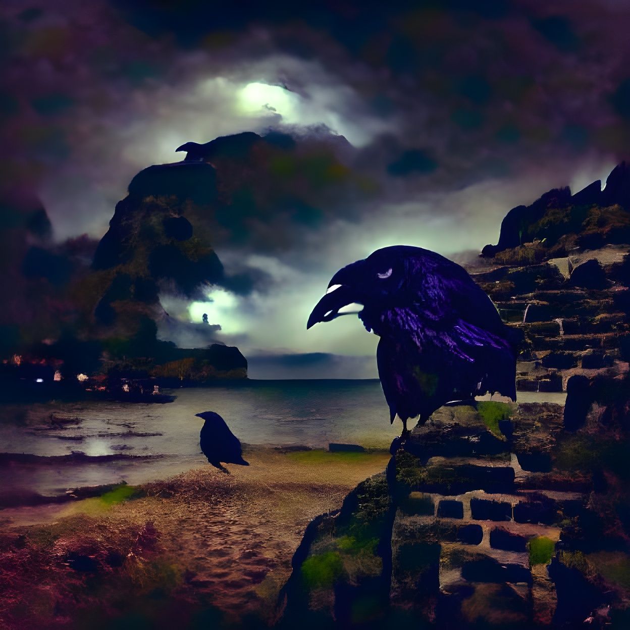 Ghastly grim and ancient raven wandering from the Nightly sh...