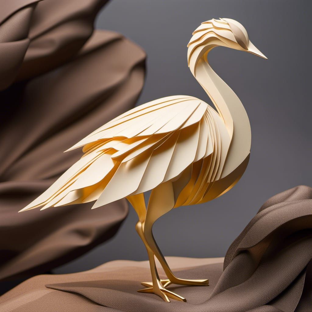 A Paper Folded Origami Swan  by @Jko88