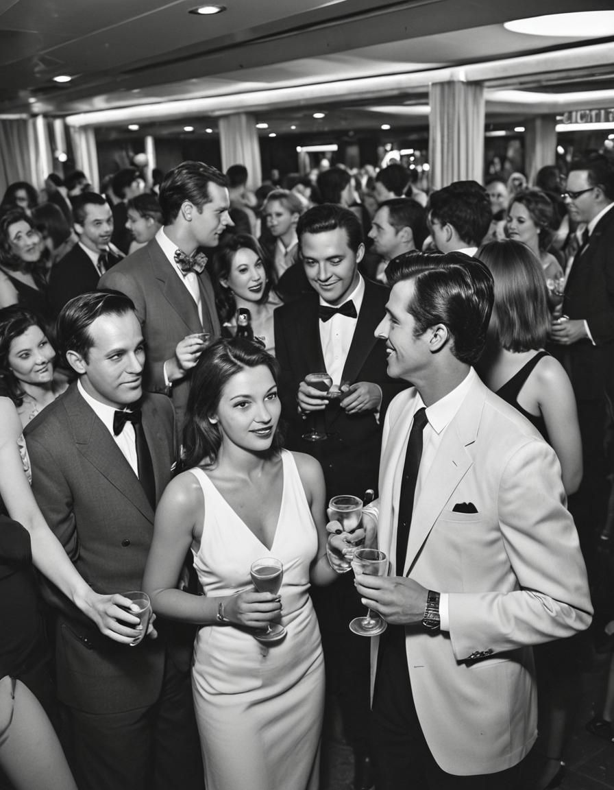 Mingling at a Jet Set Cocktail Party, stock photo, Kodak Ekt...