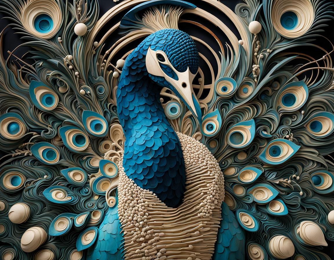 Textured  Peacock