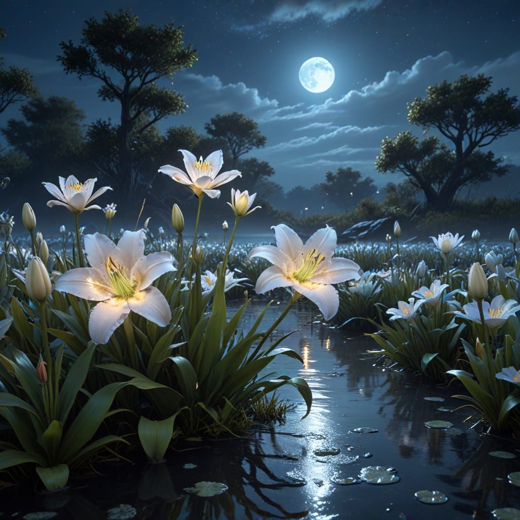 Moonpetal Lily  by @Okoral