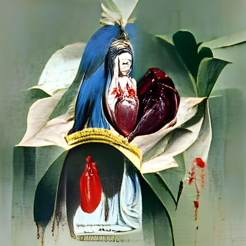 the bleeding heart of the virgin mary AI Generated Artwork