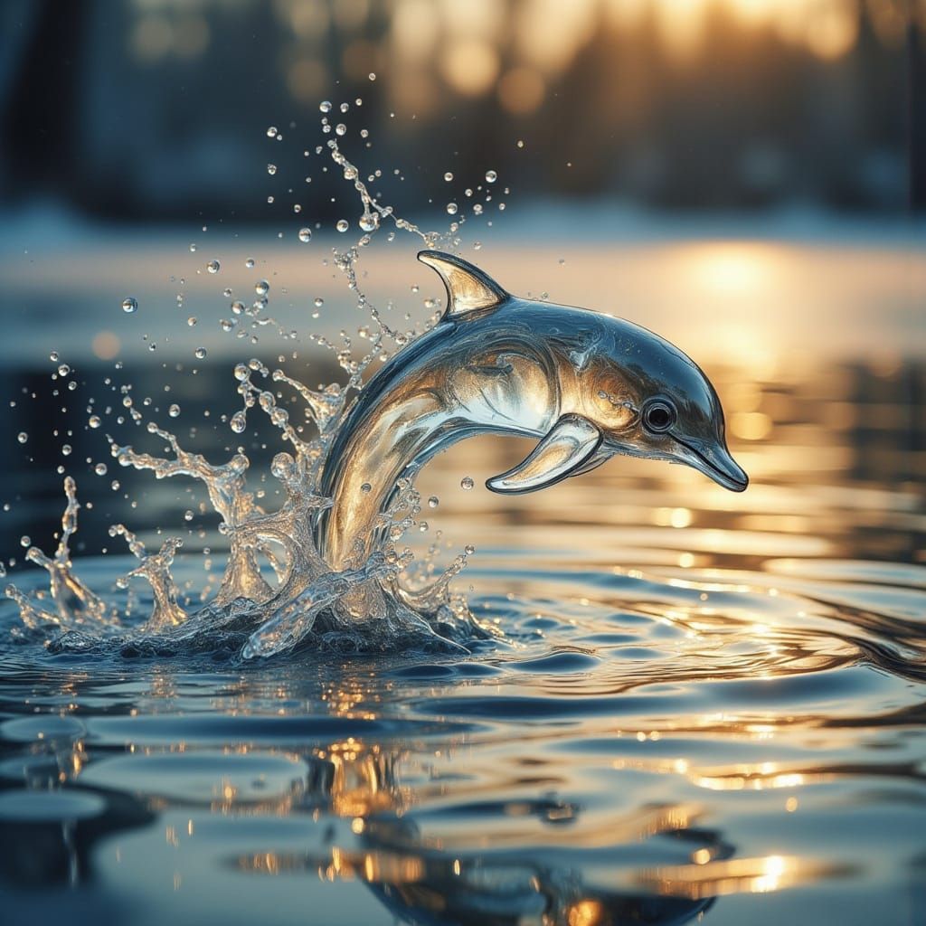 Dolphin made of water  by @ais