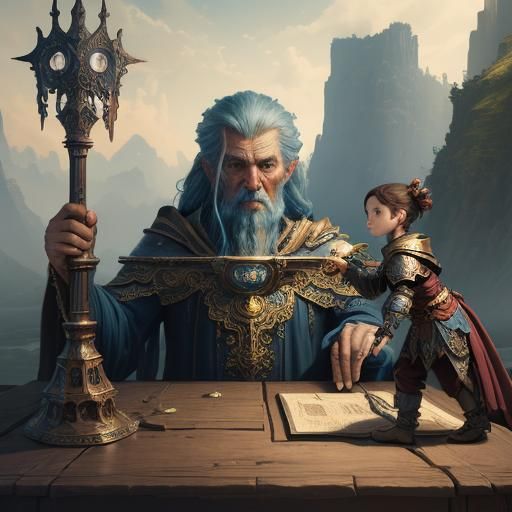 Creator evaluating one of his creation
