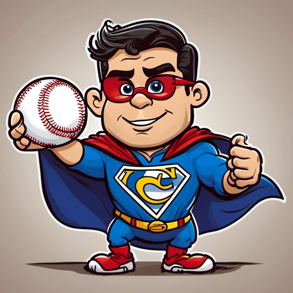 <lora:sdxl cute:1.0> Cartoon superman in a Kansas City Royal...