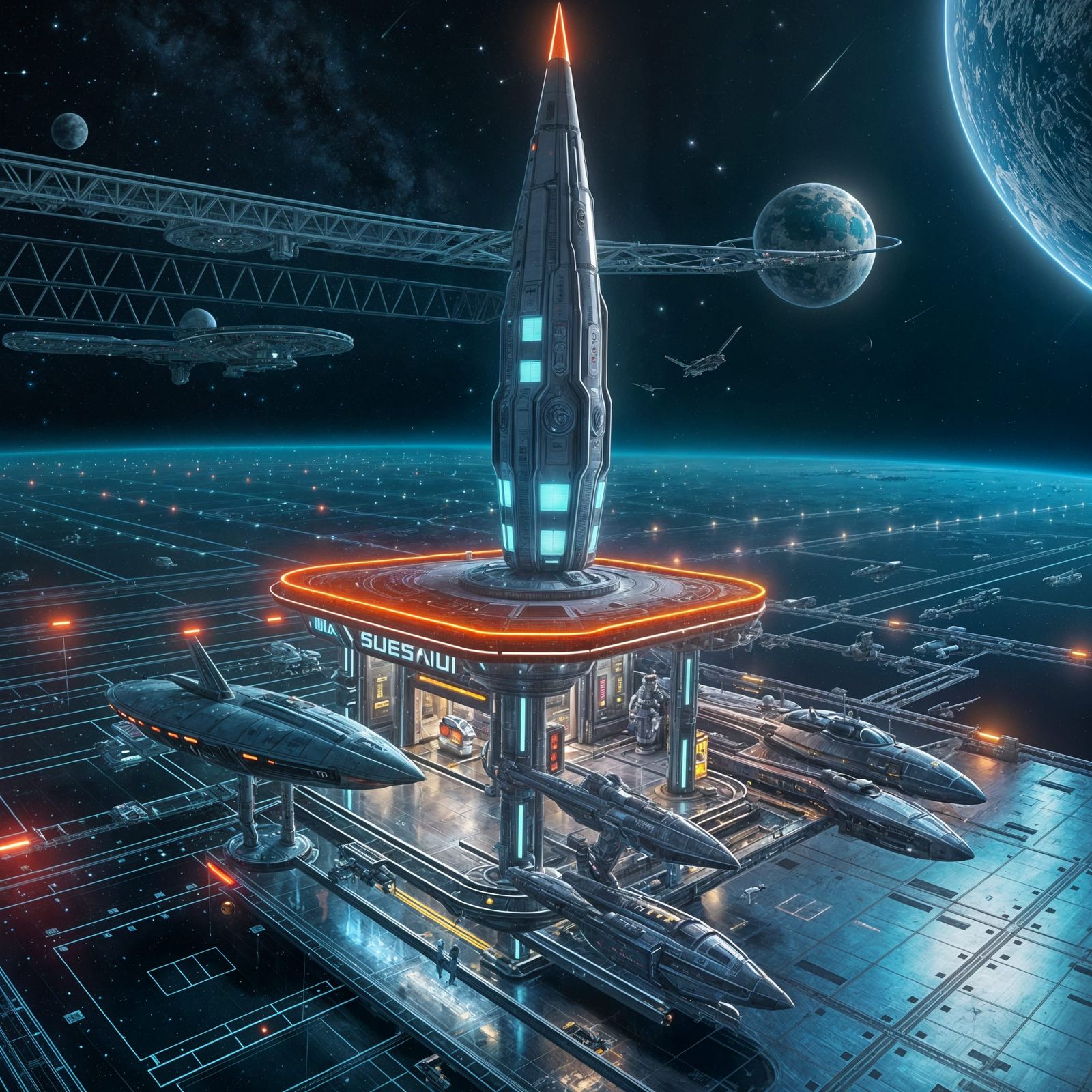 Alien gas station in space..