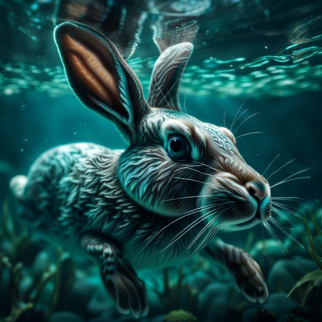 Water rabbit AI Generated Artwork NightCafe Creator