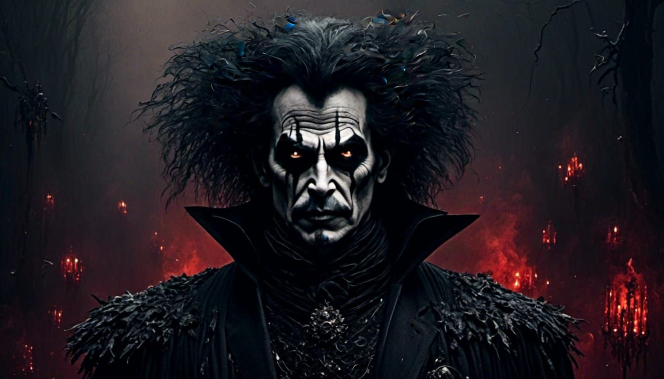 <lora:evil ways:1.0> goth man, portrait