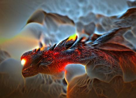 Magma dragon 8k resolution volumetric lighting HDR