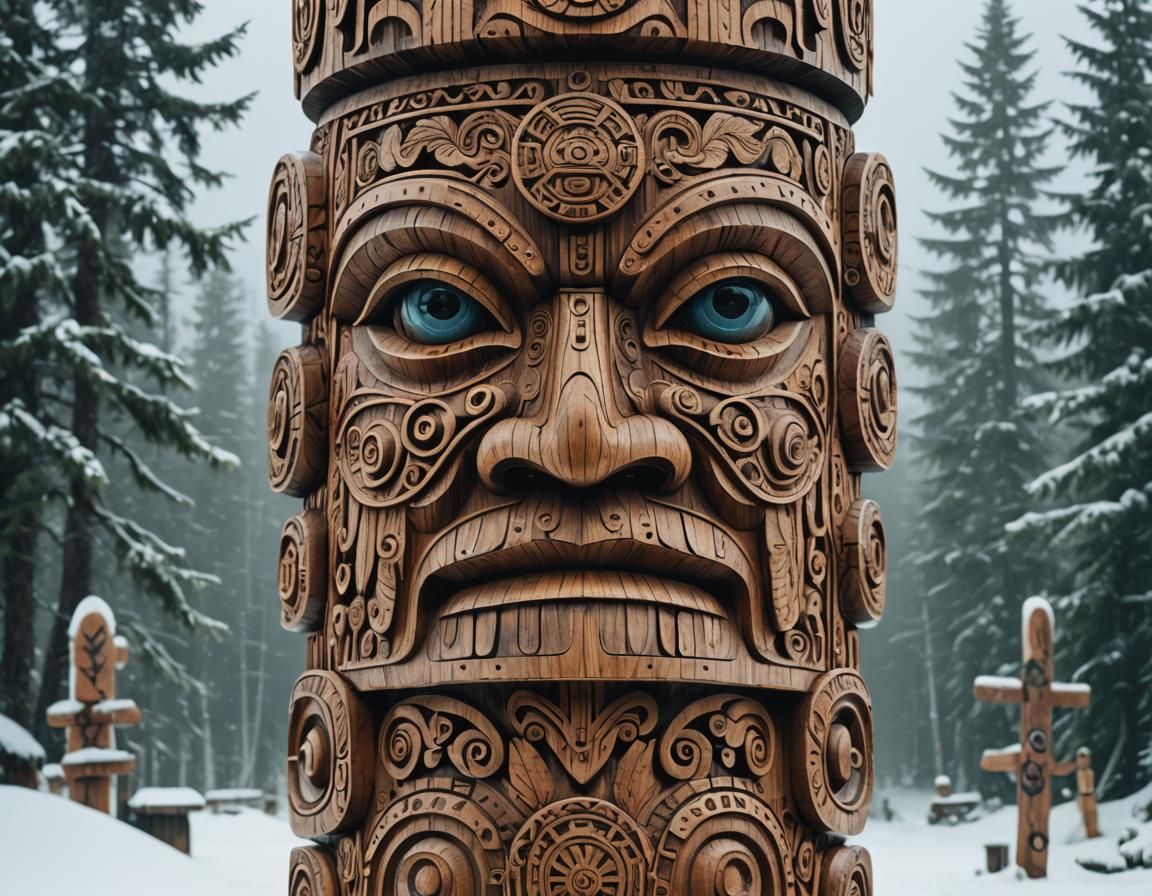 Alaskan Totem  by @fiercebearart