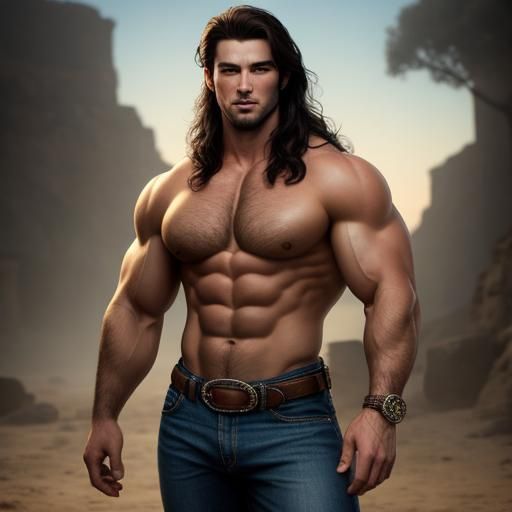 Young Muscular Cowboy - Ai Generated Artwork - Nightcafe Creator