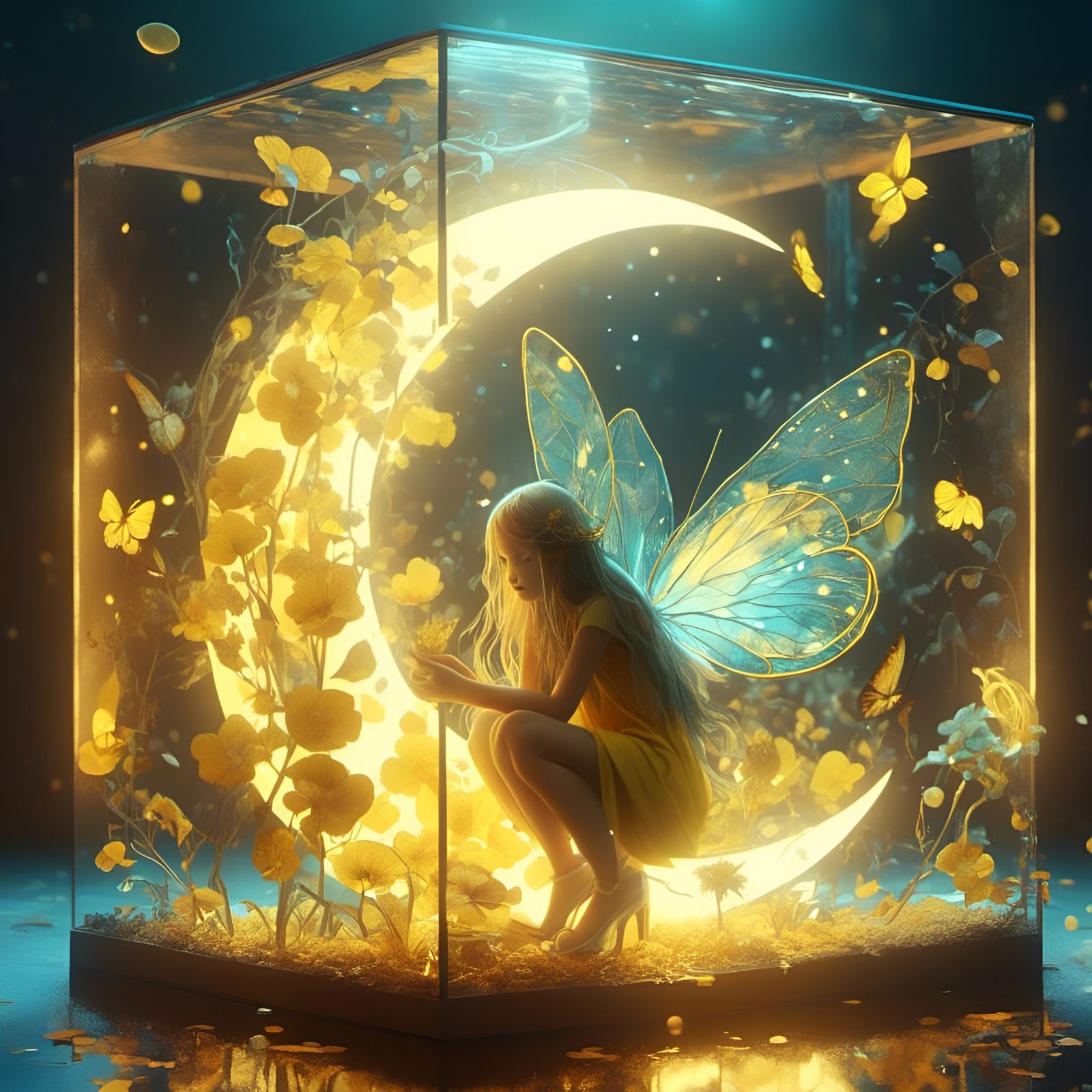 the trapped fairy over the moon