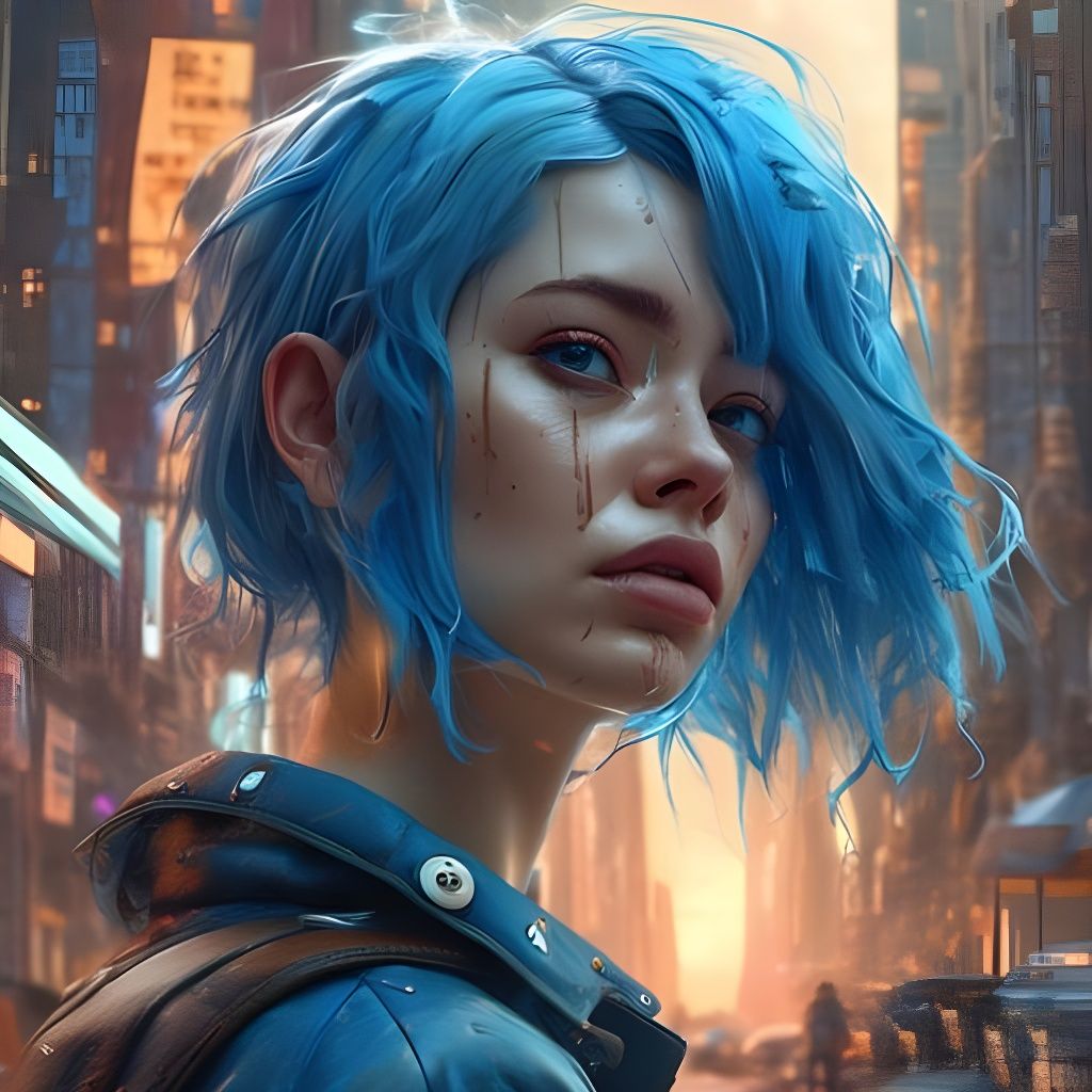 Blue hair don't care - AI Generated Artwork - NightCafe Creator