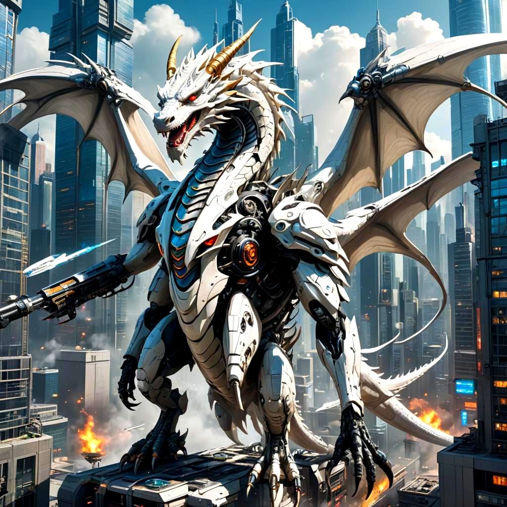 A white dragon