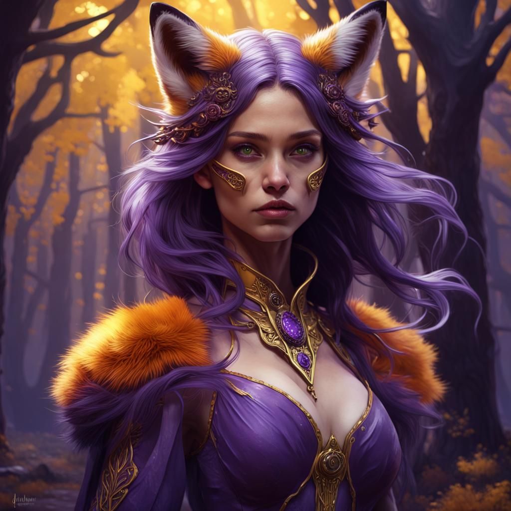 stunning fox girl, forrest, surreal - AI Generated Artwork - NightCafe ...