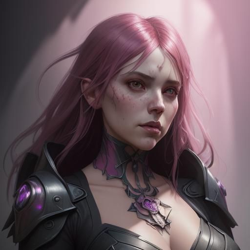 pink gothic woman head and shoulders portrait, 8k resolution...