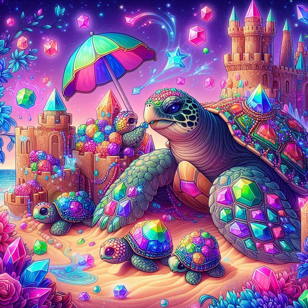 goth punk sea turtle & baby sea turtles