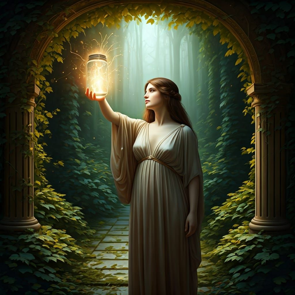 Pandora's Jar: An Ominous Oil Painting