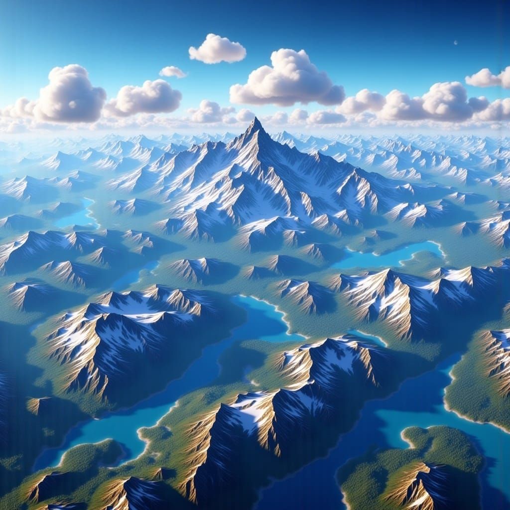  <lora:3D Mapper:1.0> a breathtaking mountain range