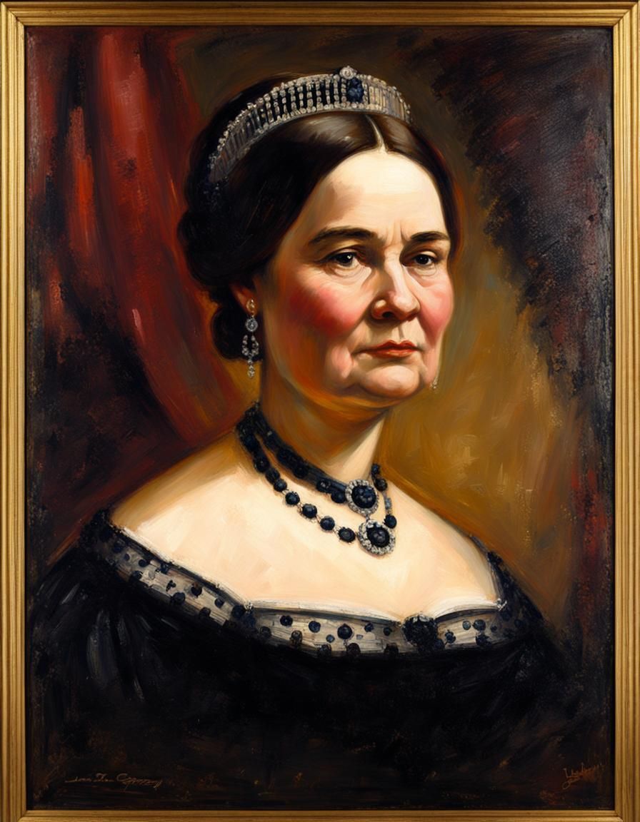 A painted portrait of Mary Todd Lincoln - AI Generated Artwork