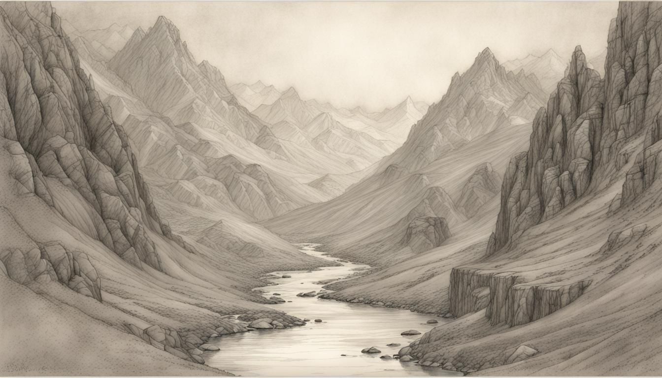 Mountain River Drawing by Henry Melton Hesse - Fine Art America