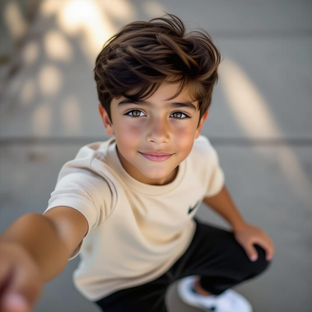 Boy Taking a Selfie in Casual Outfit