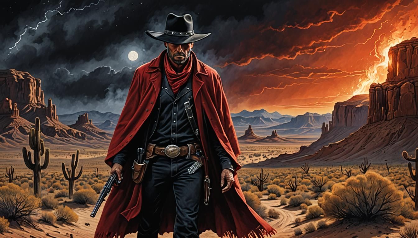 Cowboy with a gun   by @Ghexghe