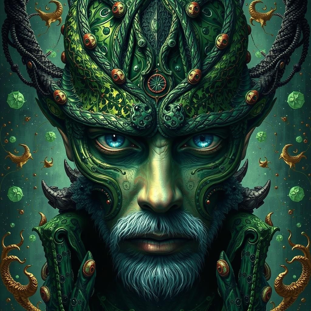 Portrait, evergreen, compose, fractal, Nico Psy Art, surreal, AlexGrey  by @Kimber