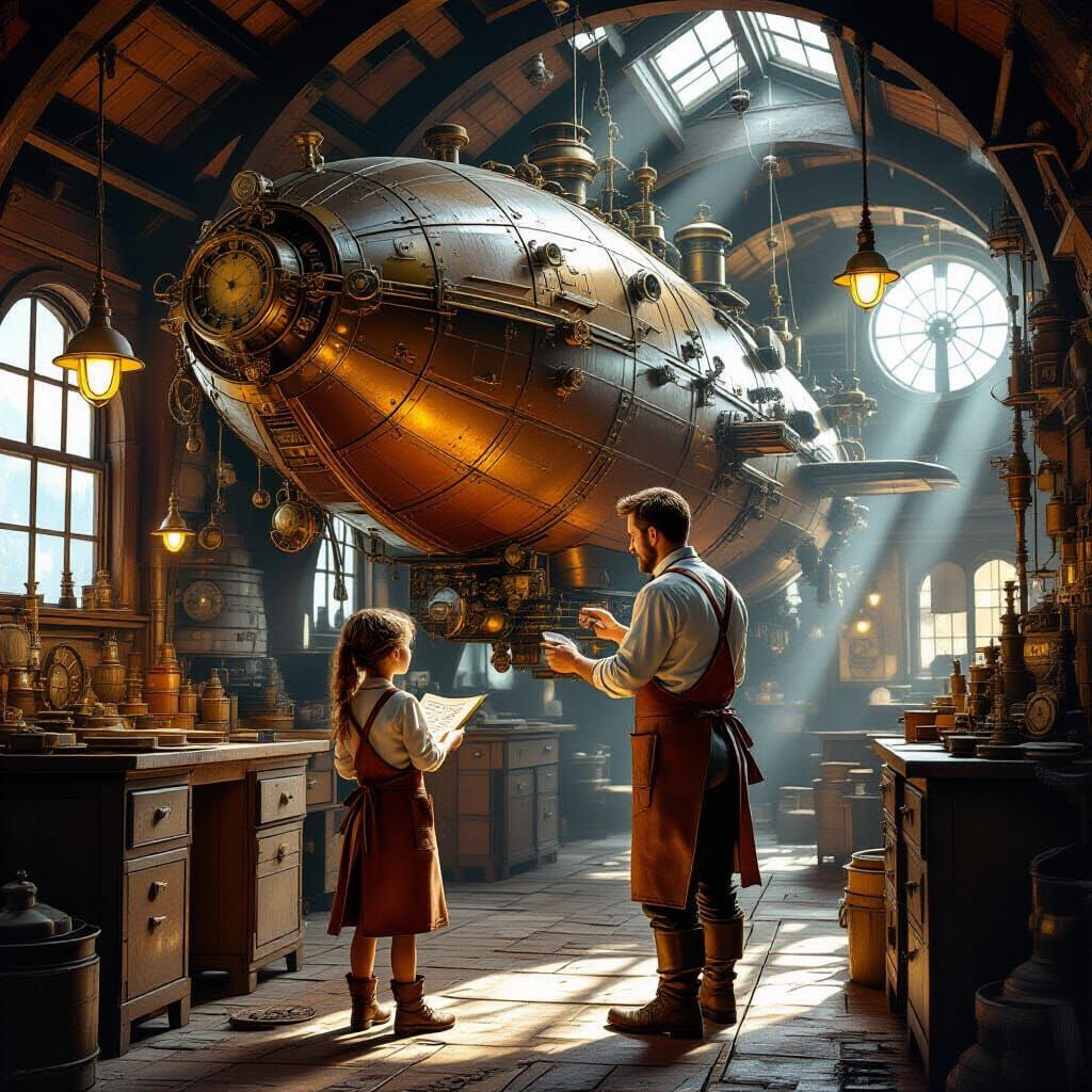 A father and daughter are building    by @Maria_fairy_id