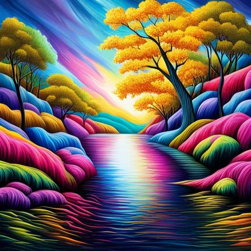 HUACAN Paint By Number Scenery Drawing On Canvas Hand Painted Painting Tree  Pictures By Numbers River Kits Home Decoration