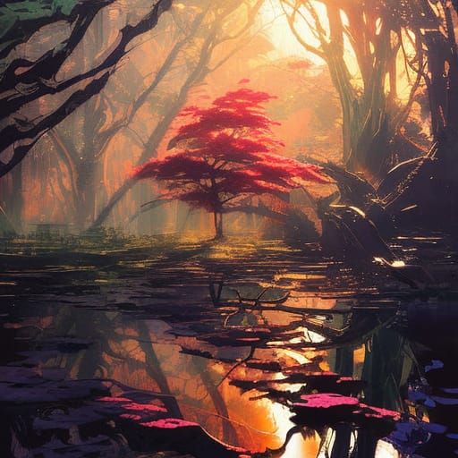 Trees melt away in the sunlight