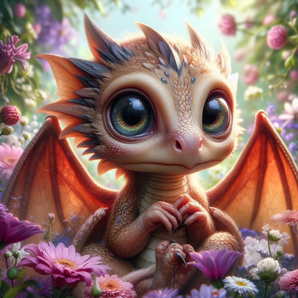 Dragon in flower Garden