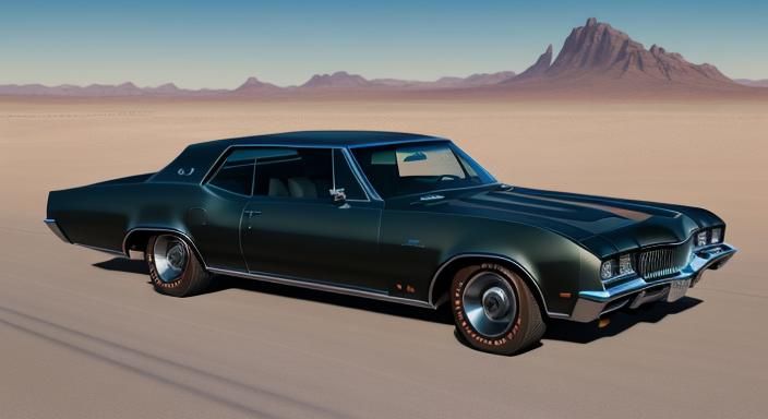 "A '67 Buick Riviera GS with a polished Airstream is driving...