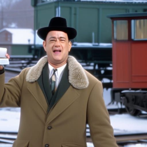 Tom Hanks as weatherman Phil Connors on Groundhog Day, Punxsutawney