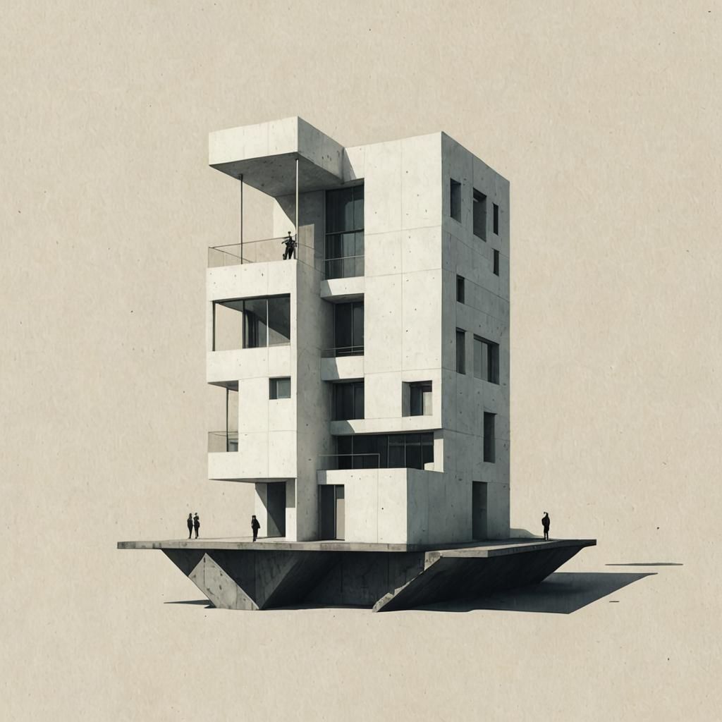 withdrawal architecture, minimalism, concept art, illustrati...