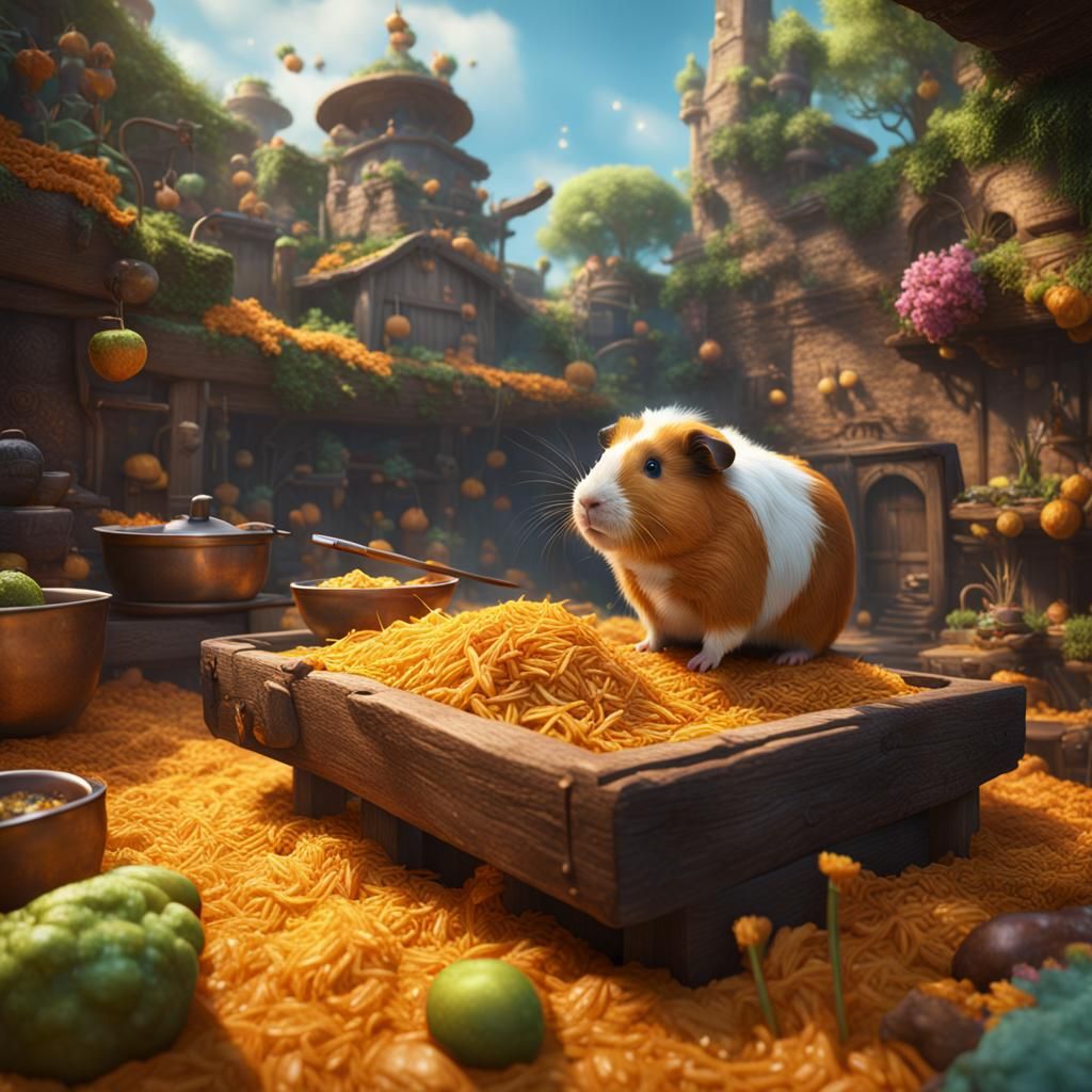 One Guinea pig making pesas