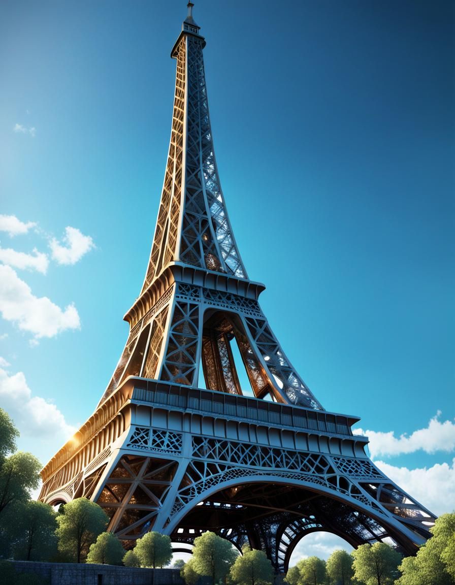 The Eiffel tower, not finished
