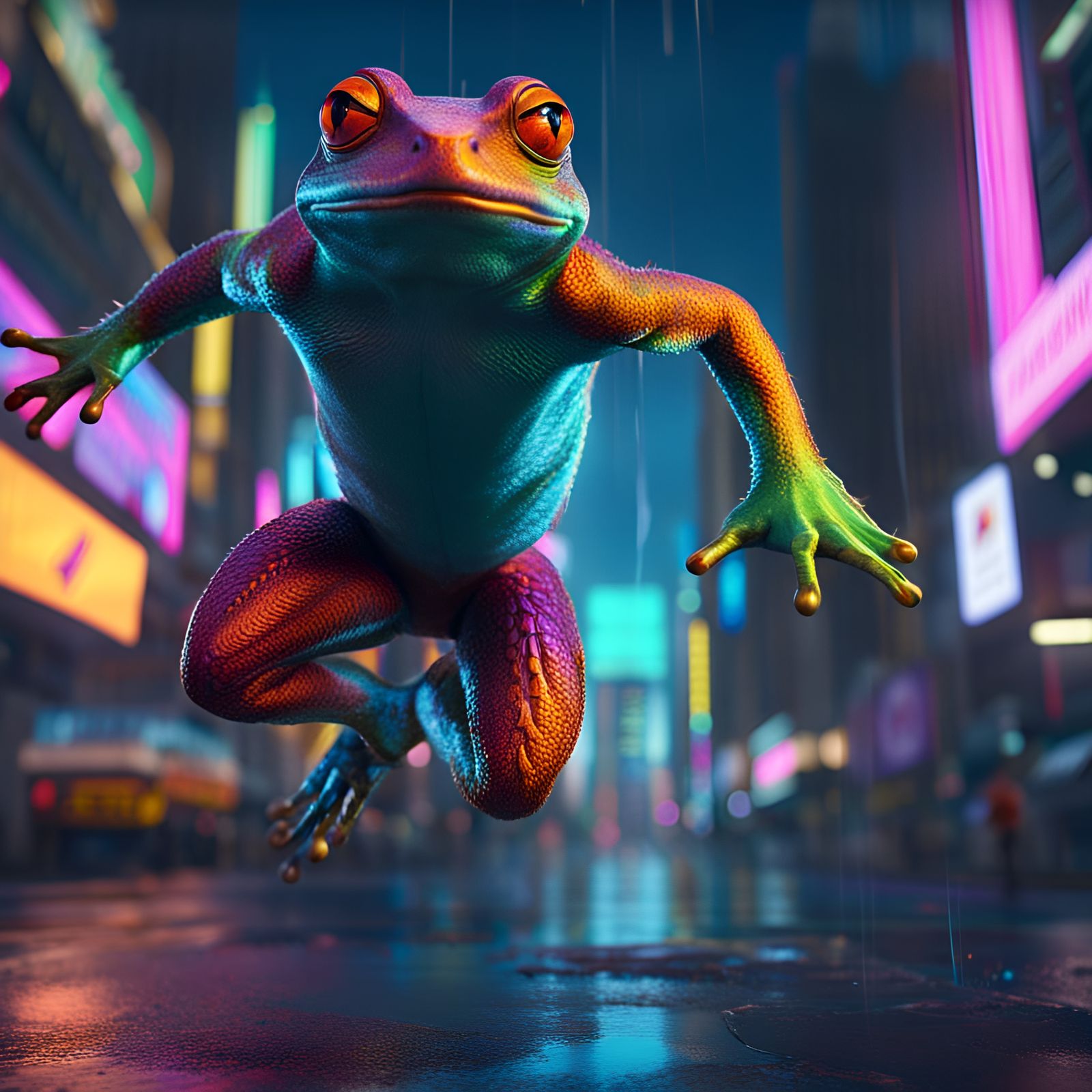 Jumping frog - AI Generated Artwork - NightCafe Creator