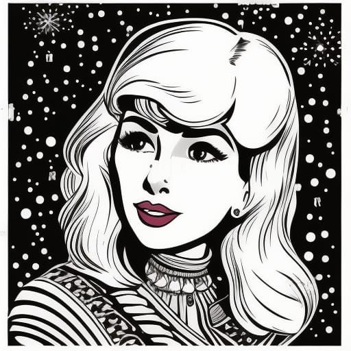 Cute cartoon beautiful girl with blonde hair, vintage cartoo...